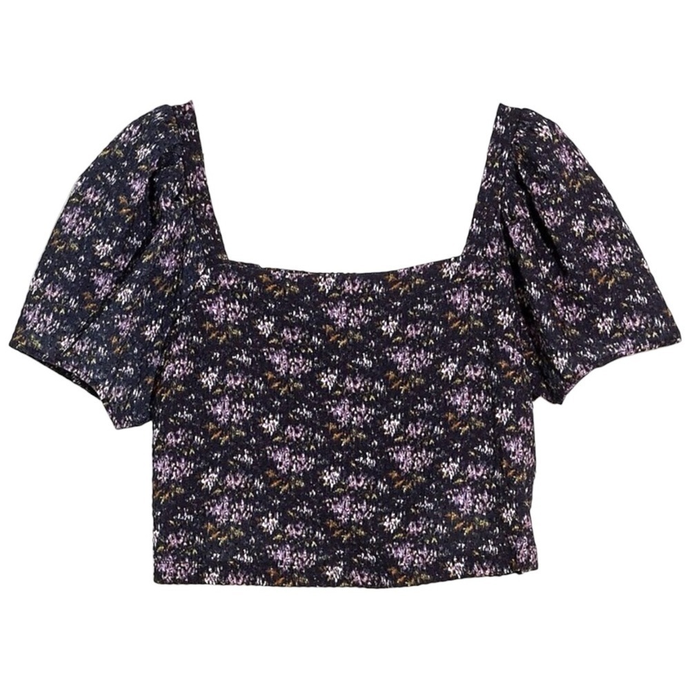 Madewell 🆕 Hopewell Puff-Sleeve Crop Top - Picture 2 of 4